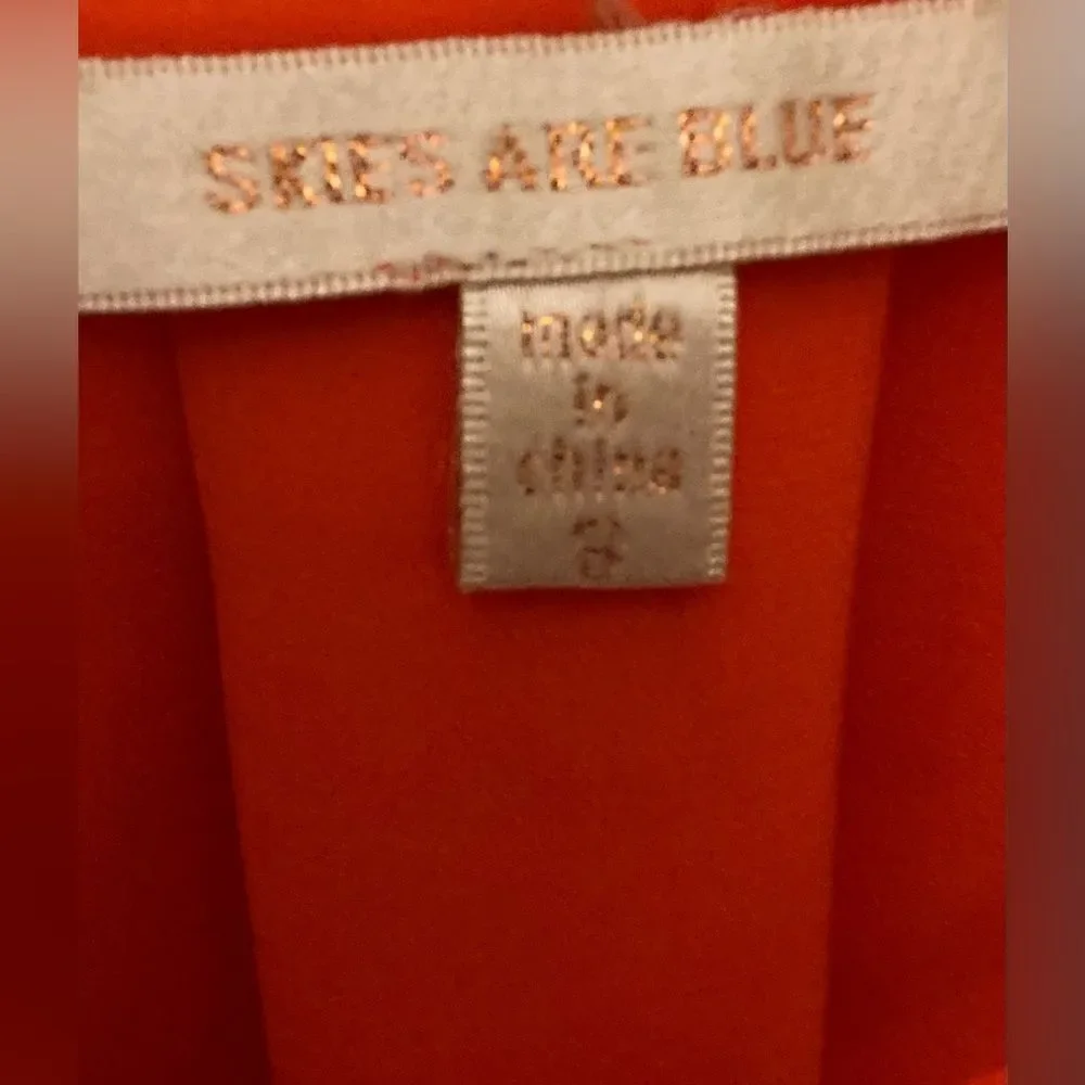 Skies are Blue Orange sleeveless blouse Small - Picture 3 of 4
